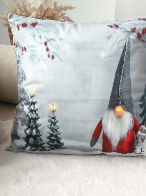 Coussin lumineux led 40 x 40 cm – Père Noël – 100 % polyester - Kiabi