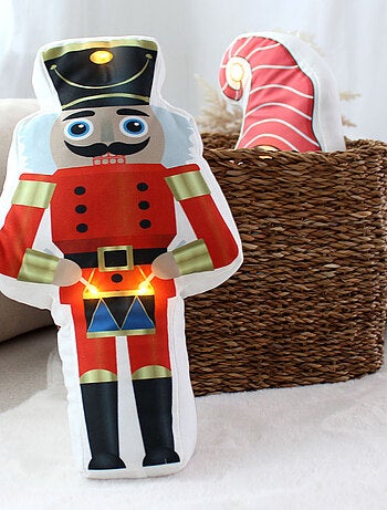 Coussin lumineux led noël 3d 40 x 23 cm – 100 % polyester