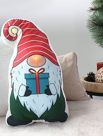 Coussin lumineux led noël 3d 40 x 23 cm – 100 % polyester
