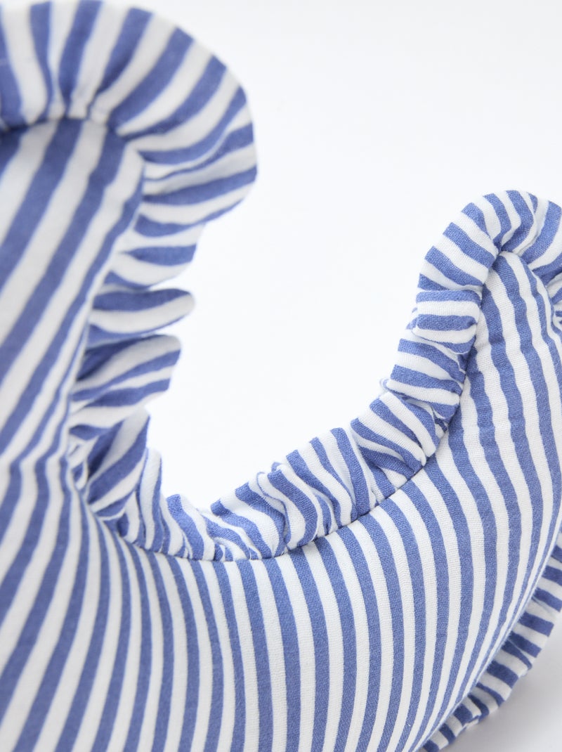 Coussin lune à rayures et volants Bleu - Kiabi