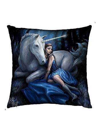Coussin lune bleue et licorne
