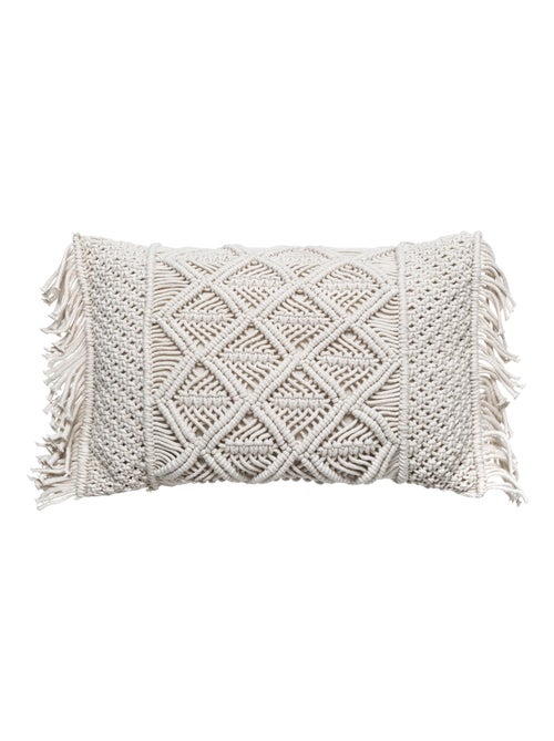 Coussin macramé à franges - Kiabi