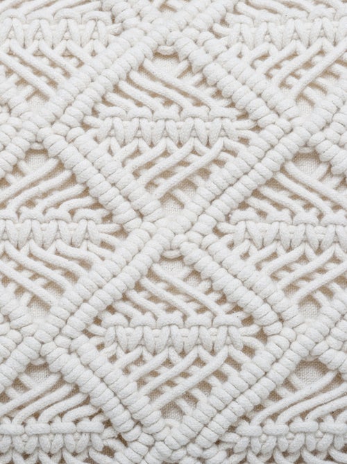 Coussin macramé à franges - Kiabi