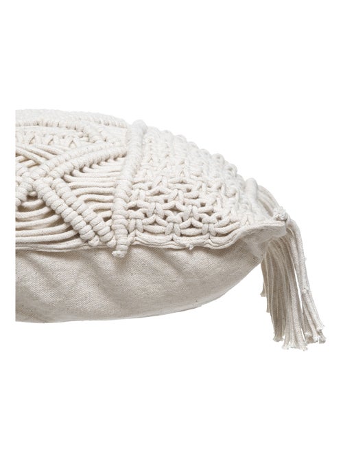 Coussin macramé à franges - Kiabi