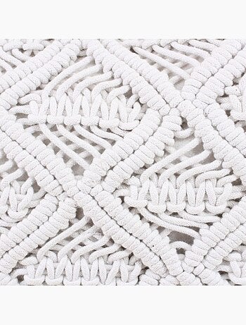 Coussin macramé en coton blanc 40x60cm