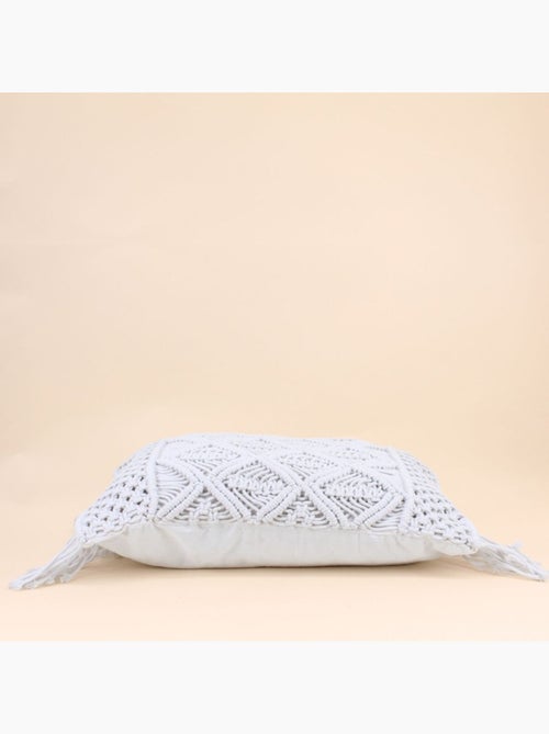 Coussin macramé en coton blanc 40x60cm - Kiabi Coussin macramé en coton blanc 40x60cm - Kiabi