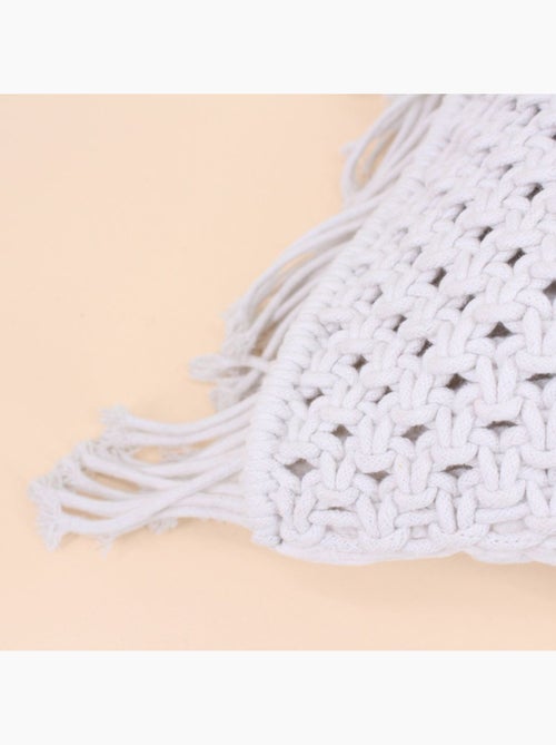 Coussin macramé en coton blanc 40x60cm - Kiabi Coussin macramé en coton blanc 40x60cm - Kiabi