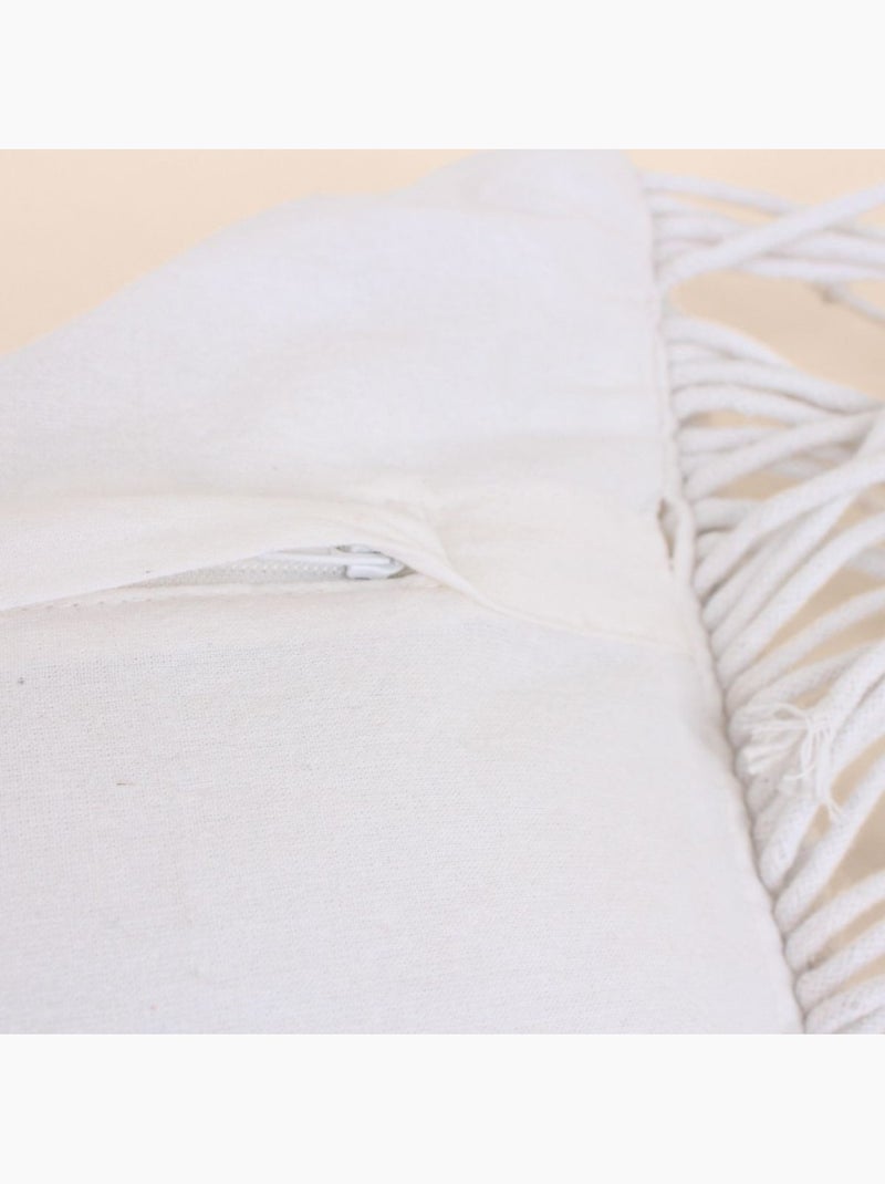 Coussin macramé en coton blanc 40x60cm Blanc - Kiabi