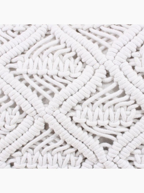 Coussin macramé en coton blanc 40x60cm - Kiabi Coussin macramé en coton blanc 40x60cm - Kiabi