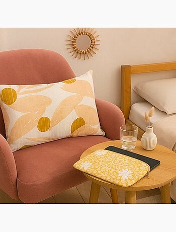 Coussin matelassé motifs feuillage 40x60cm