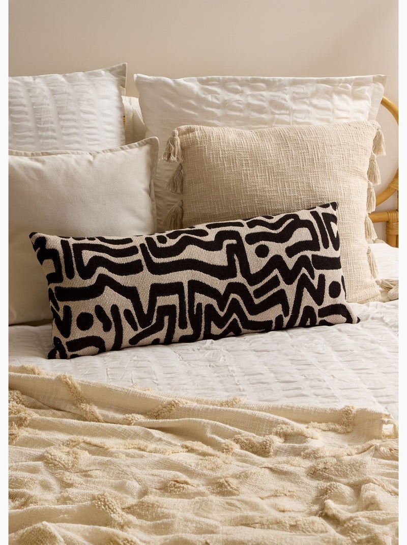 Coussin Mira 30x80cm noir et blanc Noir Blanc - Kiabi