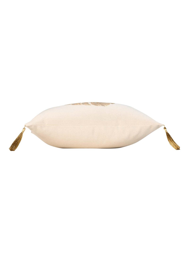 Coussin Mogador feuille Beige - Kiabi