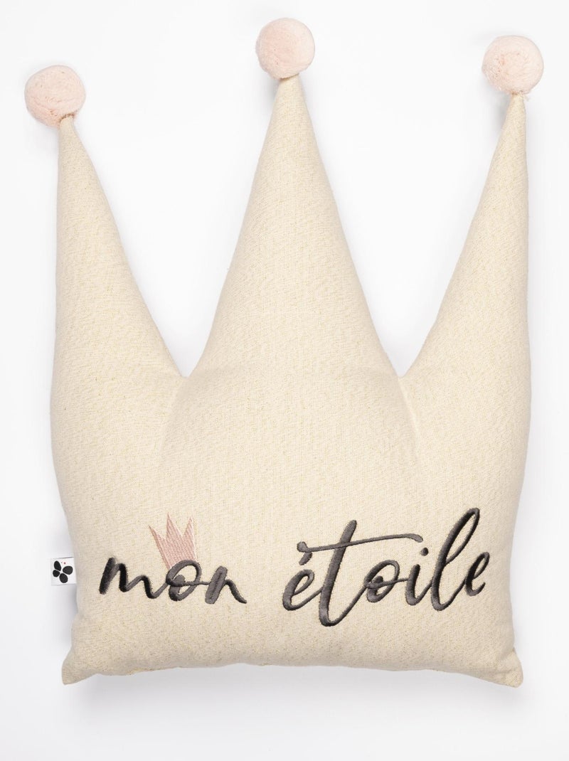 Coussin Mon etoile fleurie Beige - Kiabi
