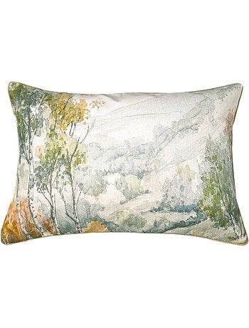 Coussin motif aquarelle forêt