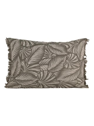 Coussin motif feuilles exotiques