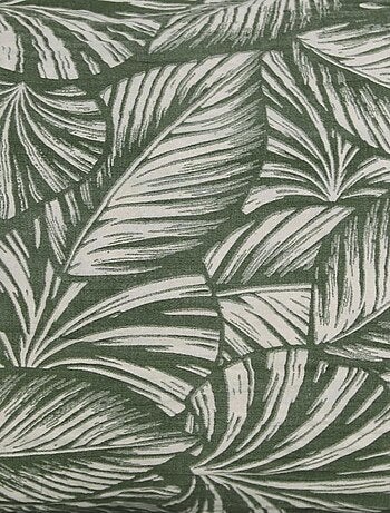 Coussin motif feuilles exotiques