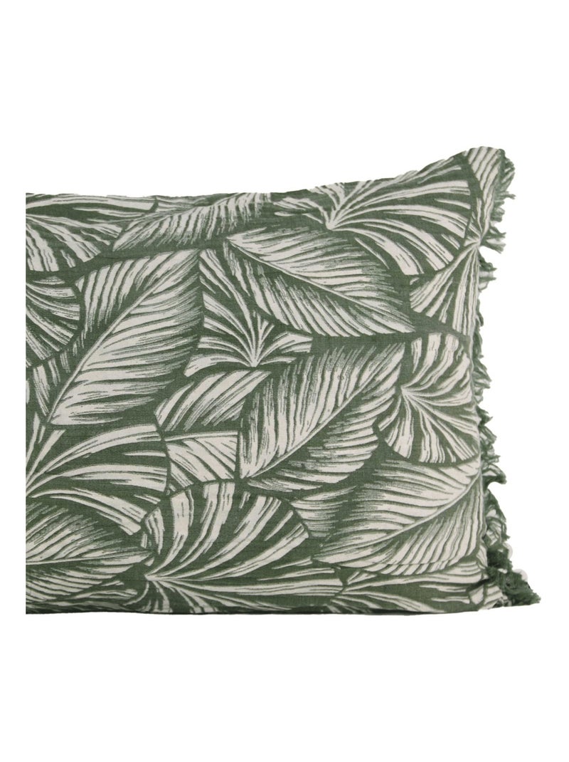 Coussin motif feuilles exotiques Vert - Kiabi