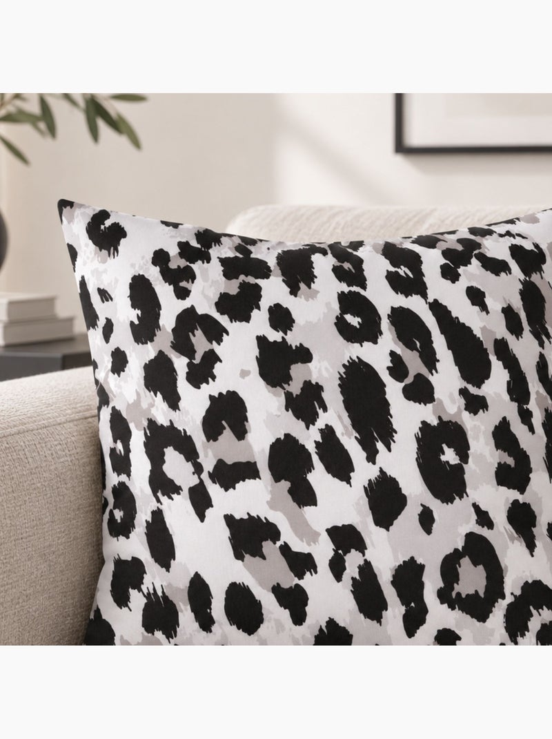 Coussin motif léopard Noir - Kiabi