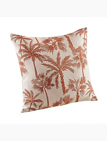 Coussin motif palmier tissé