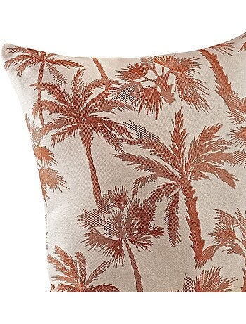 Coussin motif palmier tissé