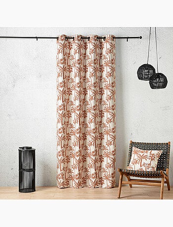Coussin motif palmier tissé