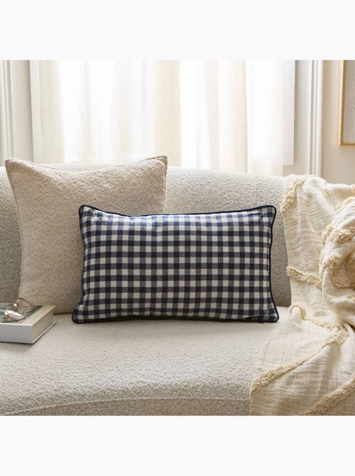 Coussin motif vichy en coton GROOVE - Kiabi