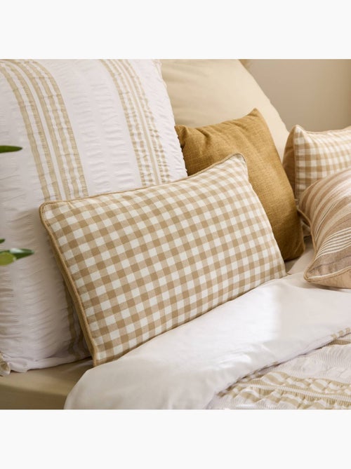 Coussin motif vichy en coton GROOVE - Kiabi