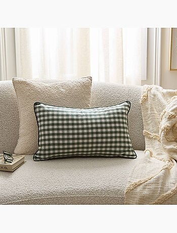 Coussin motif vichy en coton groove