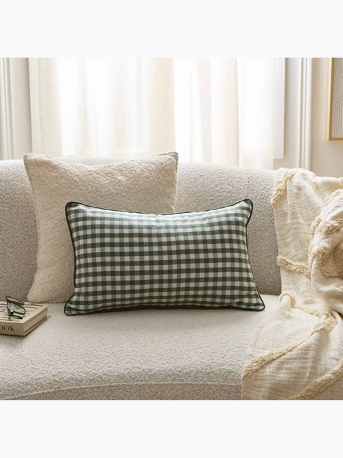 Coussin motif vichy en coton GROOVE - Kiabi
