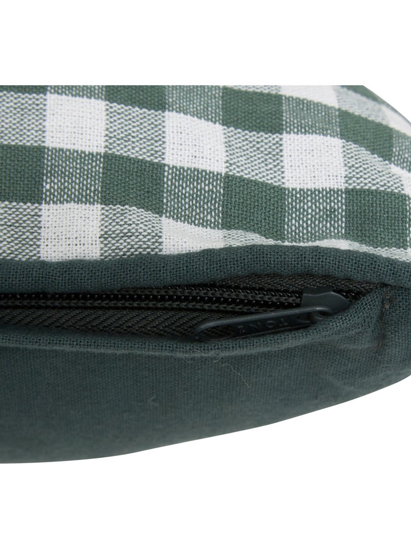 Coussin motif vichy en coton GROOVE Vert - Kiabi