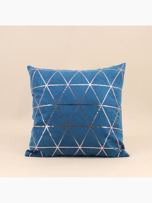Coussin motifs géométriques bleu 40x40cm - Kiabi