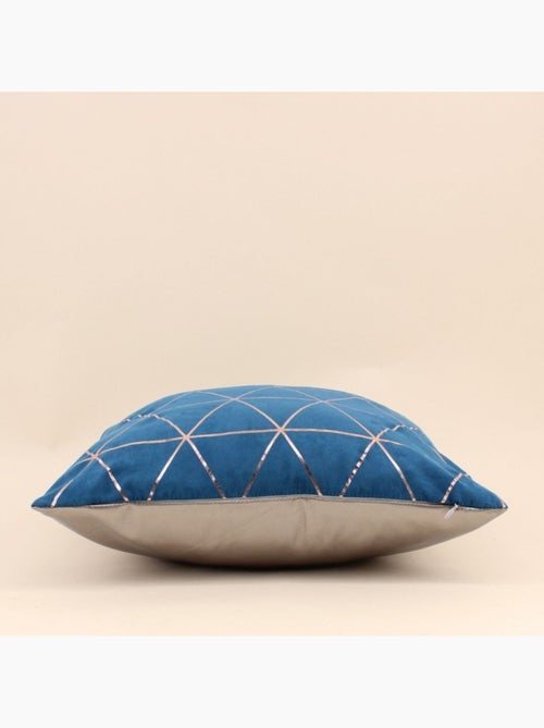 Coussin motifs géométriques bleu 40x40cm - Kiabi