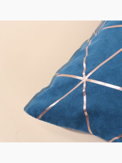 Coussin motifs géométriques bleu 40x40cm - Kiabi