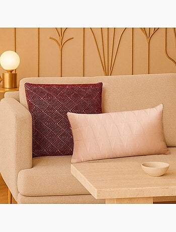 Coussin motifs géométriques bordeaux 40cm