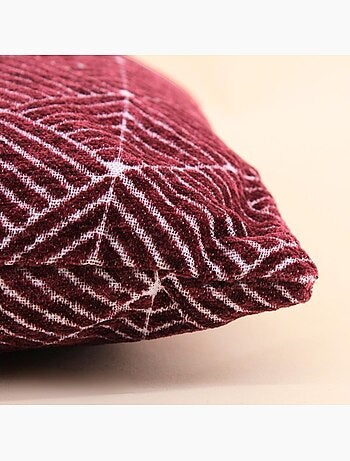Coussin motifs géométriques bordeaux 40cm