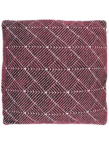 Coussin motifs géométriques bordeaux 40cm