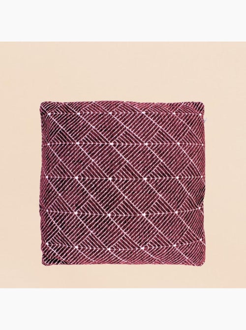 Coussin motifs géométriques bordeaux 40cm - Kiabi