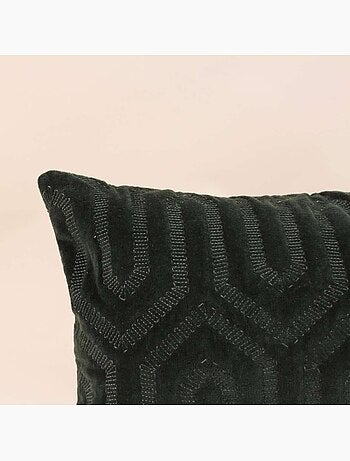 Coussin motifs géométriques verts 30x50cm