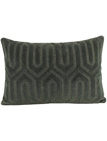 Coussin motifs géométriques verts 30x50cm