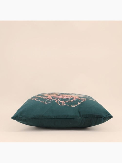 Coussin noir motif fleur doré 45x45cm - Kiabi