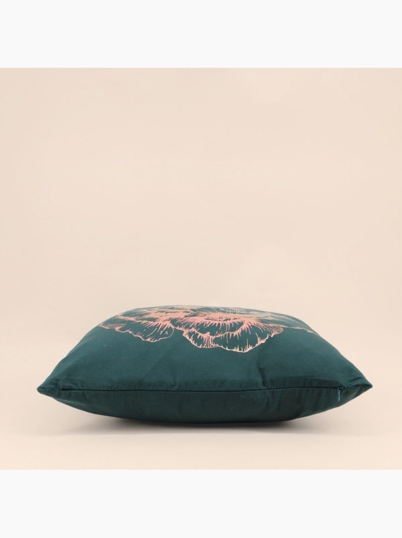 Coussin noir motif fleur doré 45x45cm Vert - Kiabi