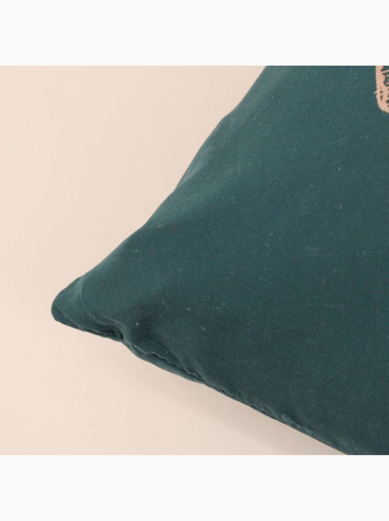 Coussin noir motif fleur doré 45x45cm Vert - Kiabi