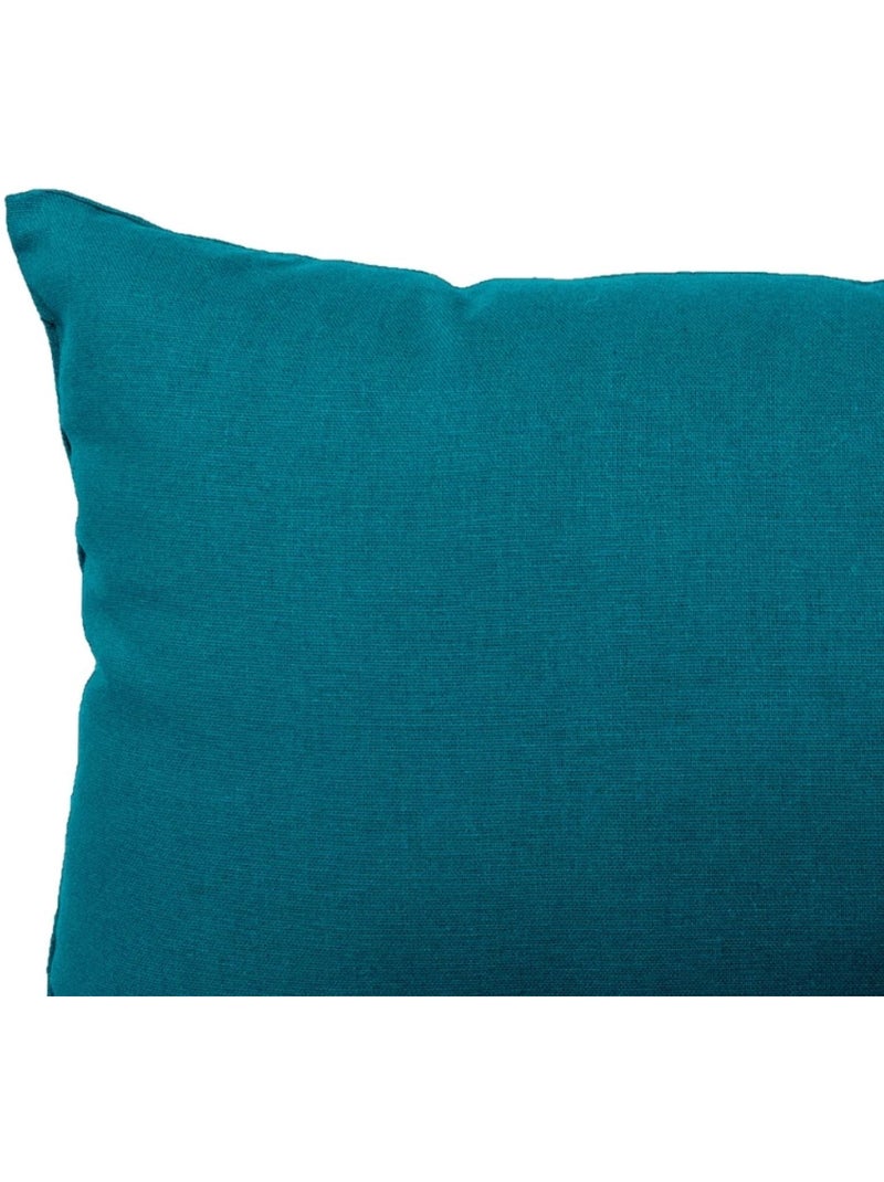 Coussin non déhoussable en coton uni Bleu canard - Kiabi