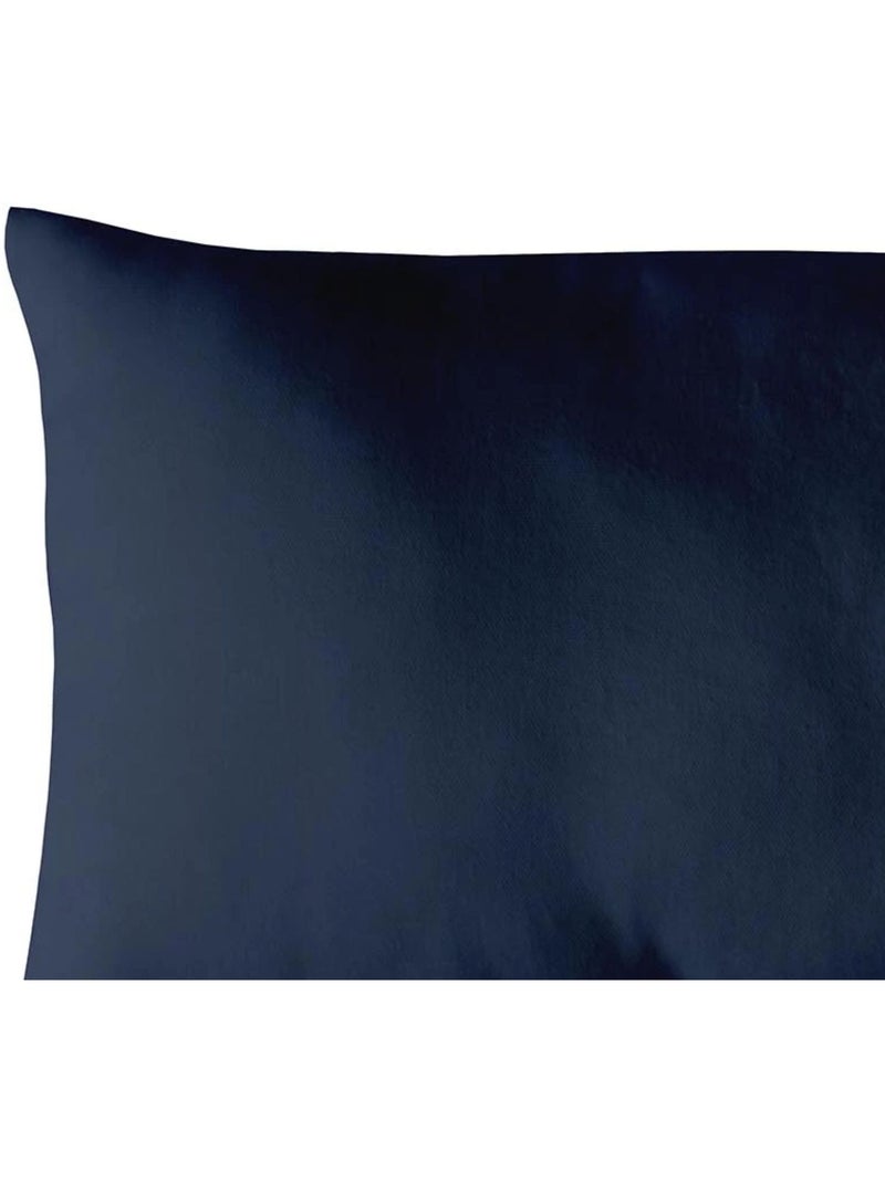Coussin non déhoussable en coton uni Bleu marine - Kiabi