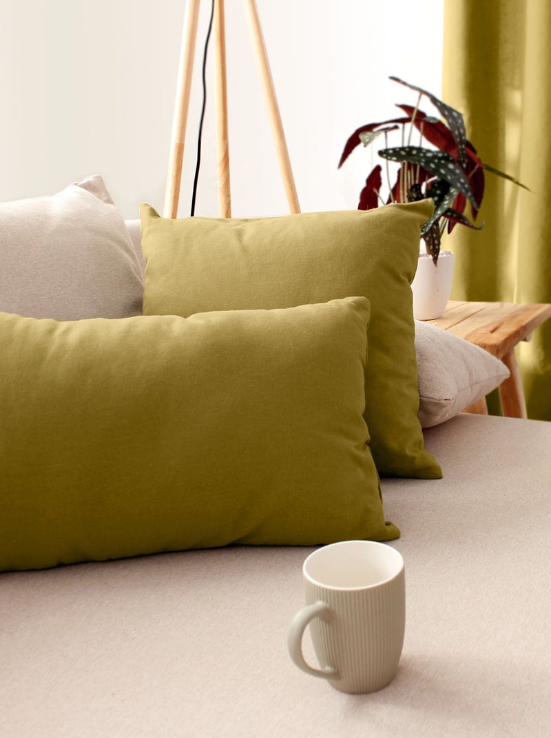 Coussin non déhoussable en coton uni Bronze - Kiabi