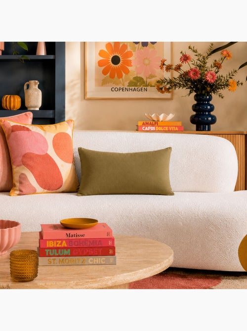 Coussin non déhoussable en coton uni - Kiabi