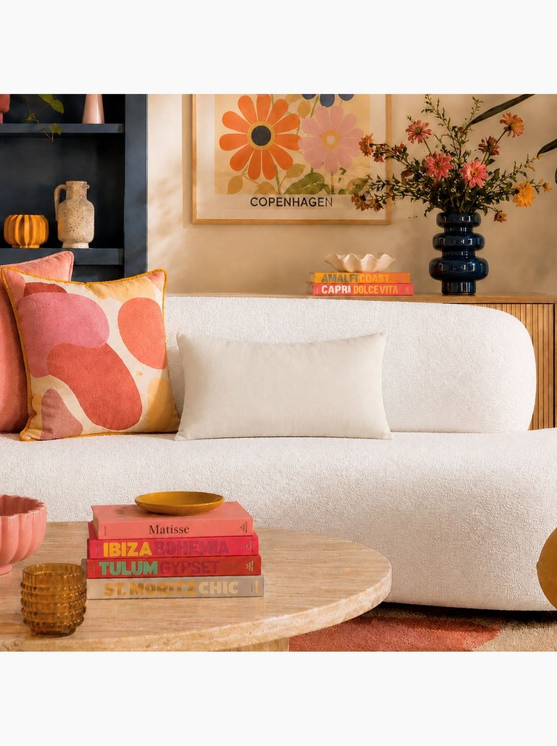 Coussin non déhoussable en coton uni Ecru - Kiabi