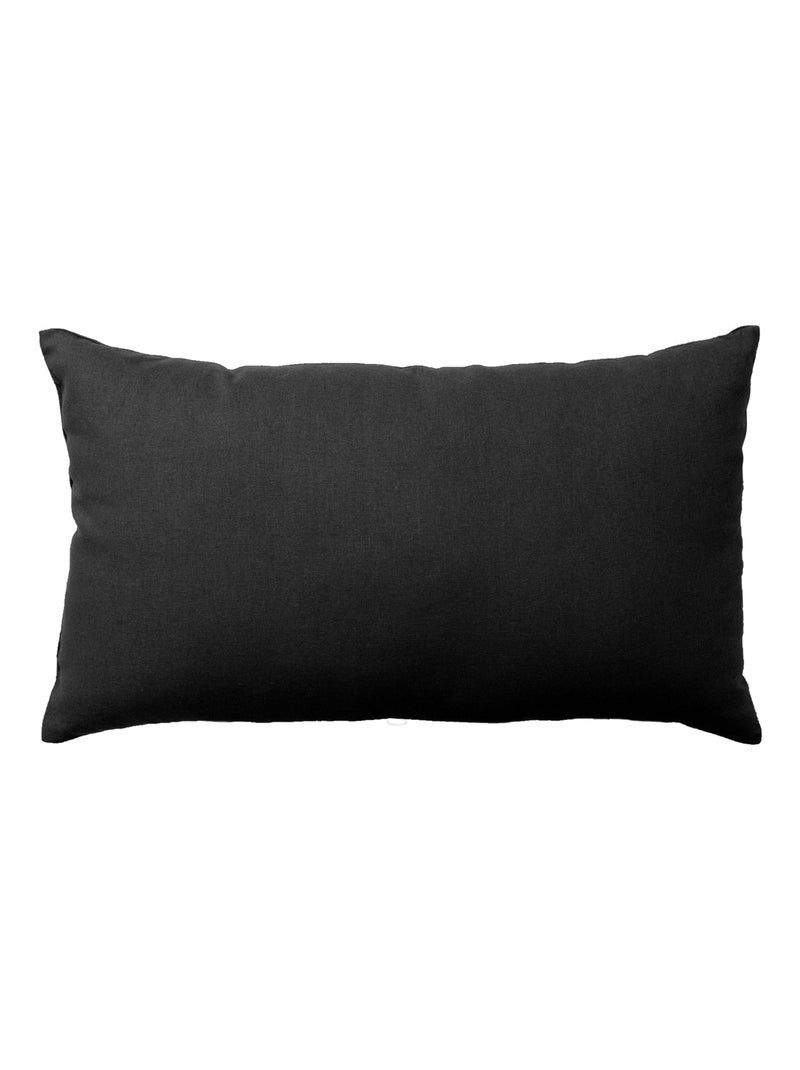 Coussin non déhoussable en coton uni gris anthracite - Kiabi