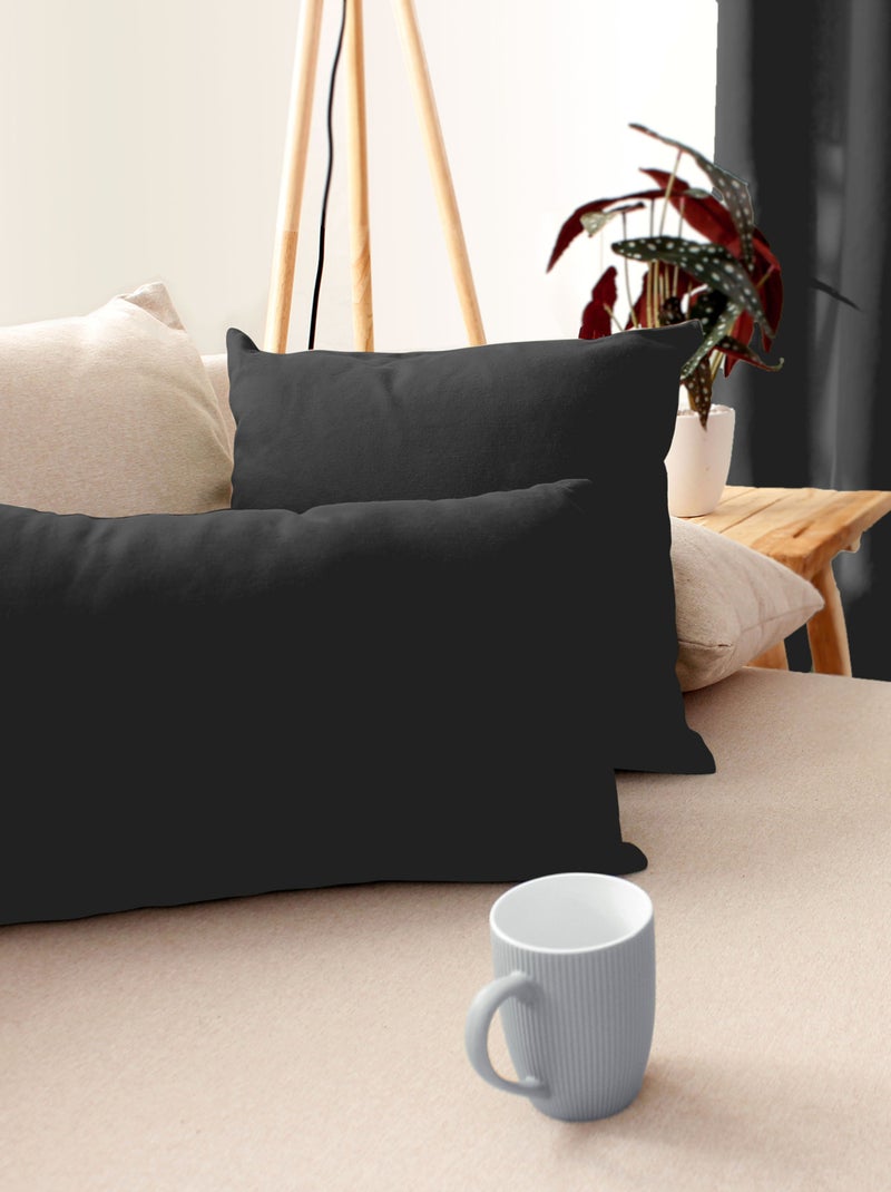 Coussin non déhoussable en coton uni gris anthracite - Kiabi