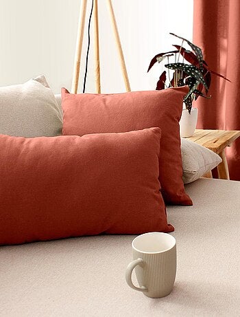 Coussin non déhoussable en coton uni